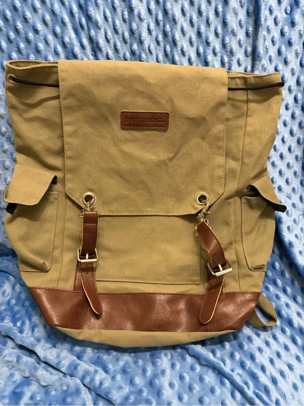Vintage JFK Brown Genuine canvas Handcrafted   prominence Backpack Canvas Me